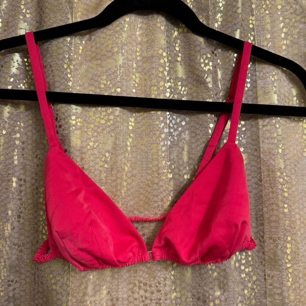 Free People Intimately Hot Magenta Pink Front Clip Triangle Bralette S NWOT